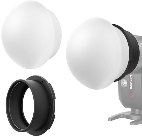 NEEWER Difusor Silicona Flash con Anillo Adaptador Magnético, Modificador Luz Flash Softbox Compatible con Godox V1/V1 Pro NEEWER Z1 Z2 Speedlight Cámara Cabeza Redonda, CRS11