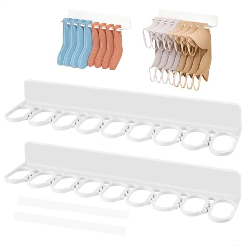 gexuamz Porte Manteau Mural, 2 Pièces Crochet Adhésif Sans Percage, Rangement Suspendu Multifonction Cuisine, Salle de Bain et Chambre, Organisateur Vetement pour Echarpe, Sous-vêtements, Chaussettes