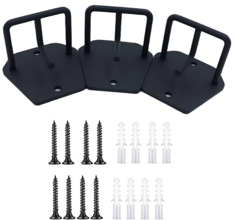 Durlo 3 bandas de resistencia de metal negro, anclaje de pared resistente para entrenamiento de fuerza, entrenamiento de suspensión, yoga, columpios, estiramientos.