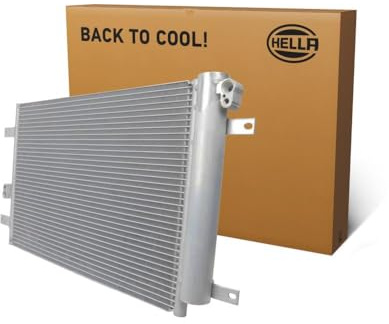 HELLA 8FC 366 220-541 Condenseur, climatisation - Tubes de refroidissement en parallèle - Aluminium - avec joints - avec déshydrateur