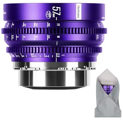 7artisans 57 mm T2.9 Blommig konstserie – professionell cine-lins med explosiv bokeh, fullformat, manuell fokusering, kompatibel med PL-fäste för kreativ fotografering och