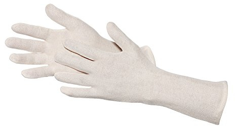 Jah Baumwollhandschuh natur lang (35 cm) – extra lang & waschbar – für Lebensmittelhandling, Gastronomie & Service