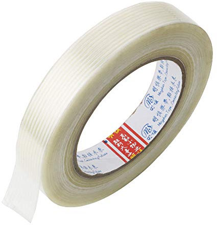 GTIWUNG 1 Stück Filament Verstärktes, 20mm x 50m Filament-Klebeband Glasfaserverstärkt Packband, Filamentband Filament Klebeband Fadenverstärkt, Filament Umreifungsband