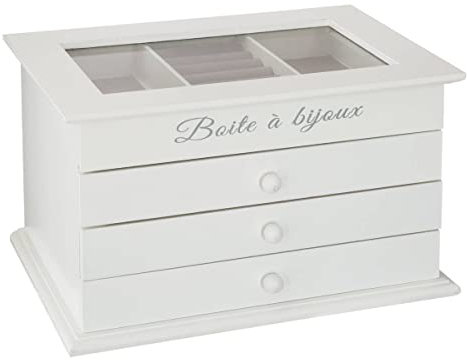 ATMOSPHERA CREATEUR D'INTERIEUR - Portagioie 3 cassetti bianco 25x15cm