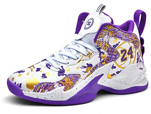 BINQI Herren Basketballschuhe Leistung Stoßdämpfung Basketball Stiefel Trainer High-Top Mode Sneakers leichte atmungsaktive Laufschuh