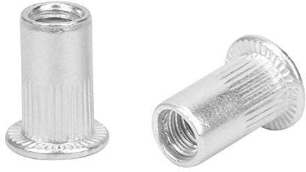 M5 Blind Nuts, 100pcs Blind Rivet Nut Aluminum Flat Head Rivet Nuts Blind Insert Nuts for Automotive, Furniture, Decoration