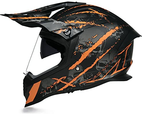 HZIH Casco Integrali Casco da Motocross,Casco Cross off Road Moto con Occhiali,per Donna Uomo Adulto Downhill Enduro Cross-Country Tappi Casco,Certificazione DOT/ECE O,M=57-58cm