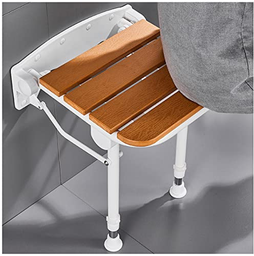 EEUK Duschsitz klappbar, Duschklappsitz für wandmontage Duschhocker Bis 300 Kg mit Gummifuß-Badhocker höhenverstellbar für die Dusche & Badewanne Duschhocker Senioren