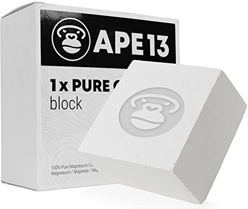 APE13® Bloc de magnésie (8 x 56 g ou 1 x 56 g) | Magnésium/Chalk/Craie | pour Escalade, Boulder, Gymnastique, haltérophilie, Fitness, Musculation, Gym | 100% adhérence et Mains sèches