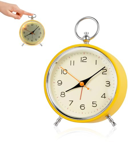 SUPRBIRD Wecker Analog, Wecker Analog Ohne Ticken, Wecker Kinder, Schlummerfunktion, Wecker mit Licht, Tragbarer Wecker Leise Klein Reisewecker für Tiefschläfer, Kinder, Senioren, Jungen und Mädchen