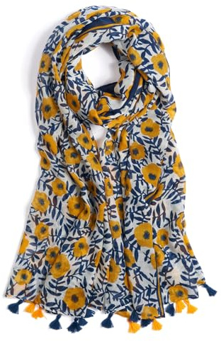 QIUTIMIY Sciarpa da donna leggera e morbida con stampa floreale leopardata Sciarpe Autunno Inverno Moda Scialle con frangia