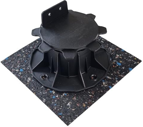 diconfa 100x Terrassenpads Gummigranulat 200x200mm, 3mm stark - WÄHLBAR - Dicke 3mm bis 20mm - Menge 1 bis 300 Stück - Gummipads Regenerat Plattenlager Stelzlager Terrassen-BAU Gerüstbau Transport