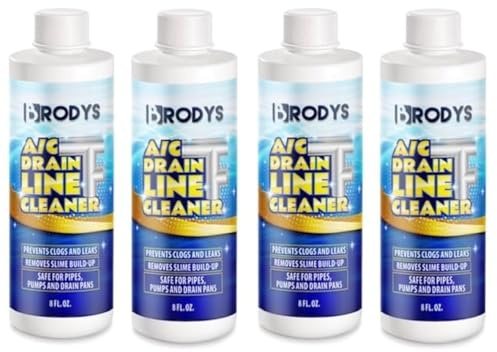 Brodys - Lot de 4 nettoyeurs de canalisations CVC - Bouteille de 236,8 g (idéal pour une utilisation à la maison, au bureau, dans les restaurants et les grands bâtiments commerciaux)