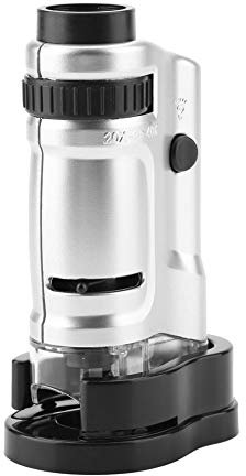 20X-40X Zoom LED-beleuchtetes Mini-Taschenmikroskop mit Sockel, Präzisionszoom, Hoher Helligkeit, Drehbarer LED-Glühbirne, Hobbyisten, Sammler