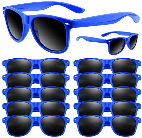 ASTARON Occhiali da sole al neon sfusi, confezione da 12 occhiali da sole Bomboniere per feste di matrimonio in spiaggia estiva, forniture per feste di compleanno Bomboniere (blu)