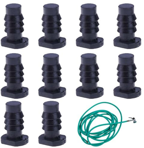Tapón de extremo de manguera de jardín, 10 tapas de riego por goteo de 8 mm para sellado de tuberías de agua, accesorios de tope duraderos para sistemas de riego de césped, granjas, invernaderos y