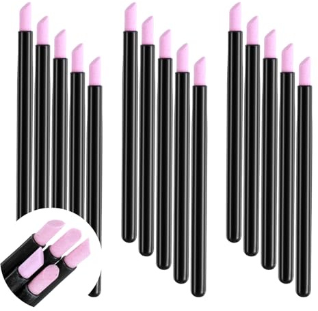 15 Pcs Pumice Stone Nail File Corner Nail File Cuticle Stone Pusher Black Plastic Handle Nails Sanding Sticks Nails Art Pen Cuticle Remover Trimmer for Fingernails Toenails Women Manicurist