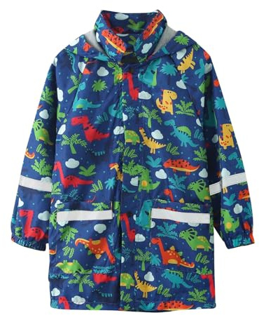 Générique Veste imperméable pour Enfants Coupe-Vent à Capuche idéale pour Les journées de Pluie Confortable et Pratique Parfaite pour Les activités en Plein air (Dark Blue, 6-7 Years)