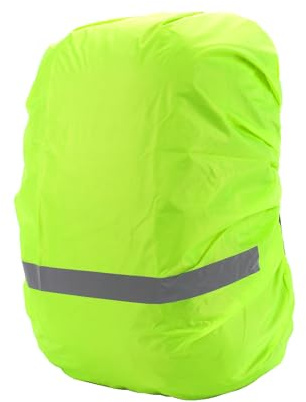 HAISENG Housse de sac à dos avec bande réfléchissante, housse de pluie imperméable pour femme et homme, unisexe en polyester, vert fluorescent, One Size