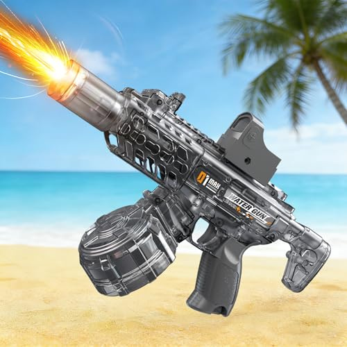 Pistola De Agua EléCtrica para NiñOs, Electric Water Gun con Luz Led,Pistolas Agua Automáticas,Summer Pool Beach Party Toys,para Niños Adultos -Negro