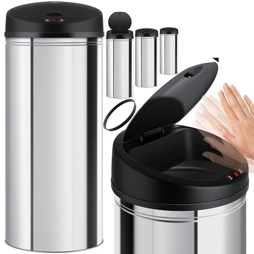 KESSER® Cestino dei rifiuti automatico a sensore - bidone dei rifiuti - pattumiera - cestino della carta in ACCIAIO INOSSIDABILE