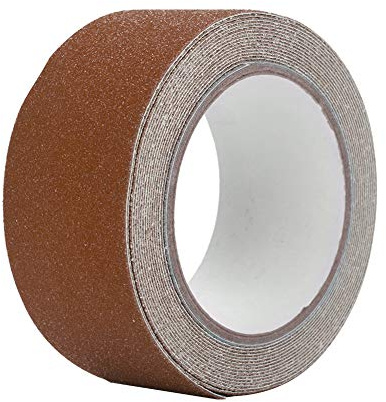 Ladieshow Halkfritt tejp, självhäftande säkerhetsband halkfri tejp säkerhetsskenor för trappsteg golvsäkerhetsdekoration (5 cm x 5 m) (brun)
