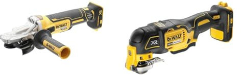 DEWALT DCG405FN-XJ DCG405FN Cordless XR Brushless Flathead Angle Grinder, 18 V, Yellow/Black, 125 mm & DCS355N-XJ 18V Li-Ion Cordless Brushless Oscillating Multi-Tool