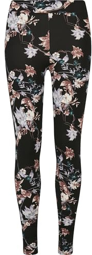 Urban Classics Ladies Soft AOP Leggings, Leggings, Mujer, Multicolor (Black Soft Flower), S