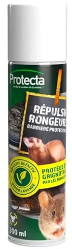Protecta® Spray Répulsif Souris, Rats et Martres 300ml - Huile Essentielle Barrière Anti-Rongeurs - Protection Efficace pour Câbles, Tuyaux, Durites - Idéal Voitures, Garages, Greniers et Jardins