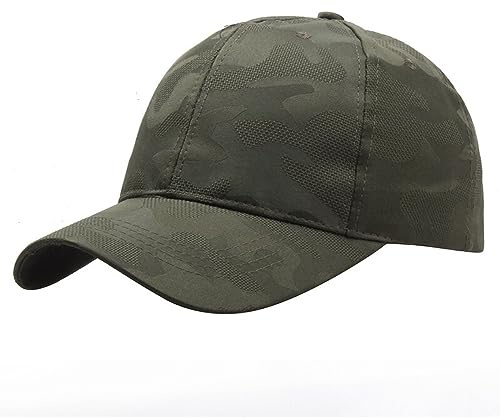 Cappello Uomo Berretto da Caccia Tattico da Esterno Mimetico da Uomo Cappello A Righe della Giungla Berretto Mimetico dell'Esercito Militare Traspirante Selvaggio, Verde Militare, 58-60 Cm