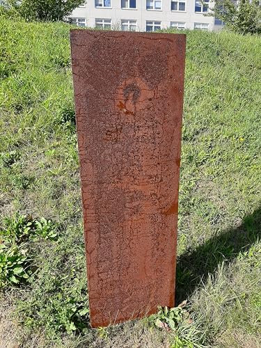 iss-kohli Stele 150 cm hoch 50 cm breit Edelrost Sichtschutzwand Gartendeko rost