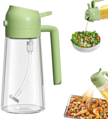 Euleryoo öl Sprühflasche 470ml 2-in-1-Multifunktions-Ölflasche, Oil Sprayer Können Sprühflascheöl Glass ölsprüher Speiseöl ölspray zum Kochen, Küche, Grillen, Heißluftfritteuse, Salat, Backen
