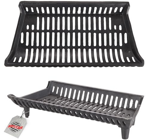 Flame Genie Heavy-Duty Cast Iron Fireplace Grate, 2 Clearance, Black, 27