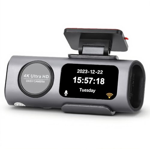 Dash CAM Delantero Trasero, 4K 1080P Cámara de Tablero HD Gran Angular de Doble Lente con Control de Aplicación, Grabadora de Conducción de Automóvil de Doble Vía Soporte G