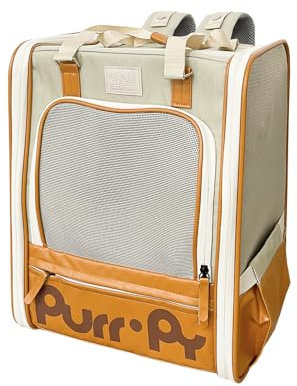 RYTMAT Katzenrucksack Hunderucksack Faltbare Haustier Rucksack für Katzen Hunde bis 7kg mit Innerer Sicherheitsleine und Netzfenster für Spaziergänge Urlaub Fahrrad Tierkliniken