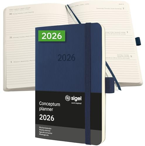 SIGEL C2633 Wochenkalender Conceptum 2026, ca. A6, , dunkelblau: Agenda Conceptum, Classic, Softcover