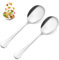 JIEYAO 2 cucharas grandes para servir, cuchara de cocina de acero inoxidable de 9.8 pulgadas, cucharas de sopa de mango largo, cuchara de servir buffet, cubiertos de mesa, utensilios de servir para