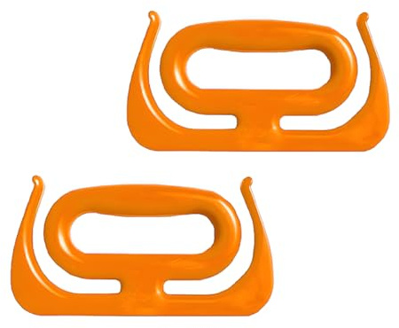 2 Piezas Soporte para Bolsas de Comestibles, Agarradores Ergonómicos y Resistentes, Asa de Transporte para Bolsas de Compras, Soporte Portátil para Bolsas de Alimentos, Agarrador de Bolsa Naranja
