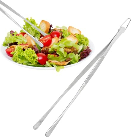 Pinzette da cucina per cucinare, pinze da portata per alimenti, pinzette in metallo per barbecue, per cucina, ristorante, buffet, feste, barbecue, pasta, insalata, snack
