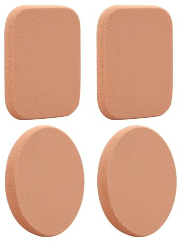 4 Borlas De Polvo Húmedas Y Secas, Esponjas De Maquillaje Suaves, Adecuadas Para Base, Corrector, Rubor (Cuadrado, Redondo).