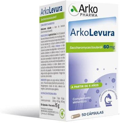Arkopharma Arkolevura 50 Cápsulas Saccharomyces Boulardii 60mg Bienestar Digestivo, Equilibrio Flora Intestinal, Probióticos, Diarrea Y Alteraciones Digestivas, Complemento Alimenticio