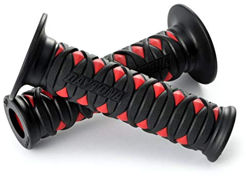 DAYTONA Motorrad Griffgummi Set GGD-KATANA, 7/8“ (22,2mm), 125mm, offenes Ende, rot