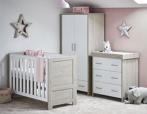 Obaby Nika Mini 3 Piece Room Set - Grey Wash & White