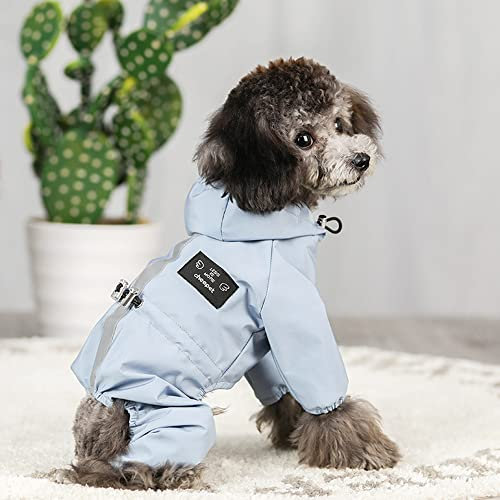 Coholl Wasserdichter Hundemantel für den Winter, Warme Jacke, Outdoor-Sport wasserdichte Hundekleidung hundemantel für kleine Hunde mit 3M Reflexstreifen, maschinenwaschbar (Blau, M)