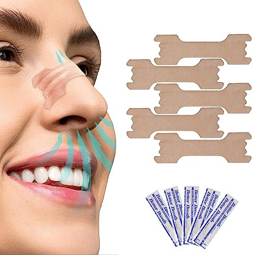 SHUBEIEUMI Nasenpflaster Schnarchen, 50 Stück Schnarchstopper Pflaster, Lindert Sofort Verstopfte Nase für einfacheres Atmen bei Schlaf, für Schlafen und Sport, Verbesserung der Atmung