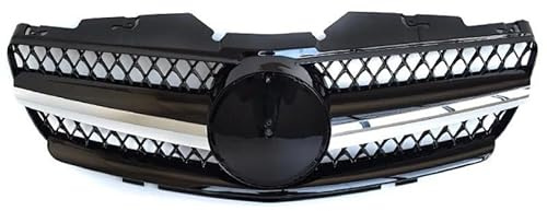 Parrilla radiador Parrilla R230, Rejilla De Parachoques Delantero Negra De Alto Brillo Para Mercedes SL Clase Roadster R230 2003-2006 SL300 SL350 SL Rejillas delanteras (Color : Negro)