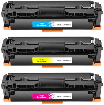 Jhaan 415A Toner (Mit Chip) Kompatibel für HP 415A W2030A Tonerkartusche für HP Color Laserjet Pro MFP M479fdw M479fnw M479dw M479fdn M454dw M454dn M479 M454, 3er-Pack