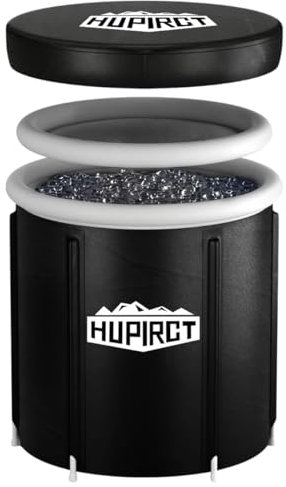 HUPIRCT Ice Bath Tub Taille Plus 80x80cm, Bain Froid Récupération, Bain De Glace Sportif, Baignoire Portable Bathtub, Ice Recovery Pod (Blanc)