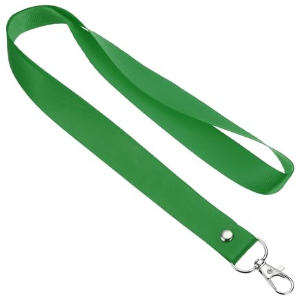 PATIKIL 17 Cintas para el Cuello Paquete de 50 Cintas Planas de 0.8 de Ancho con Gancho Giratorio para Tarjetas de Identificación Porta Credenciales Llaves Verde