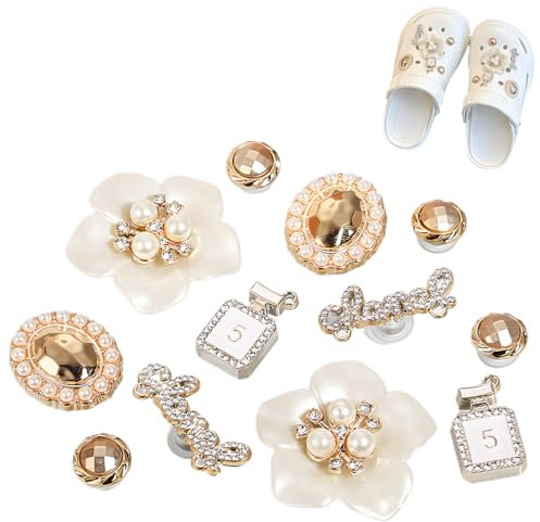 AFCJLTO Ensemble de 12 accessoires de chaussure en strass pour femme, parfaits pour décorer et personnaliser vos chaussures,pour le bricolage et les cadeaux de fête,Sabots ornés ou breloques